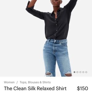 Everlane clean silk button up shirt